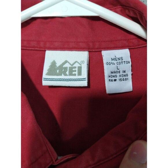 Vintage REI Shirt Mens Large Red Canvas Button Up Long Sleeve Heavyweight - Picture 6 of 8